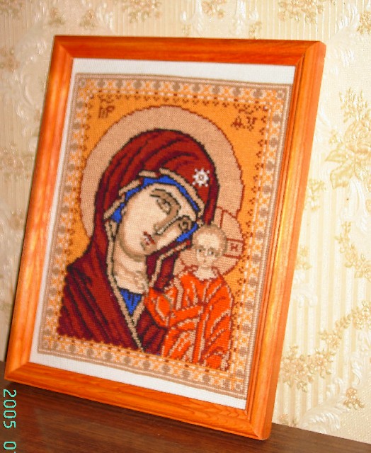 Икона Казанской Божьей Матери. Оформленные работы