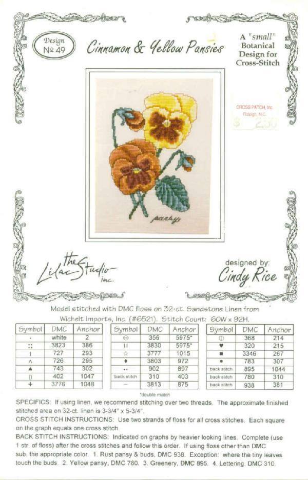 Cinnamon& Yellow Pansies. Bratki