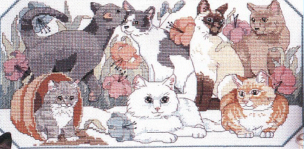 Dim. Purrfect Garden. Cats