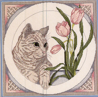 Candamar Cat & Tulips. Cats