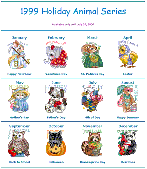 Verm. 1999 Holiday Series. Animals: