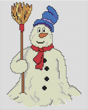 снеговик. Вышито (есть схемы)