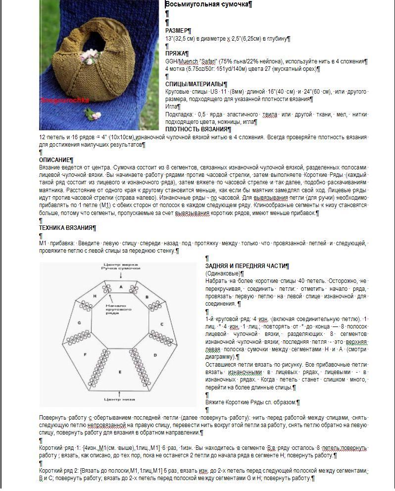 page 1. Восьмиугольная сумочка из Loop-d-Loop