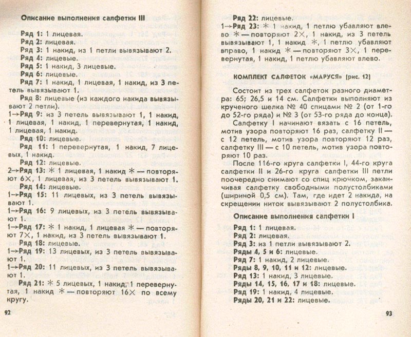46. Тушинська Салфетки на спицах