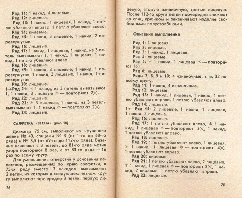 37. Тушинська Салфетки на спицах