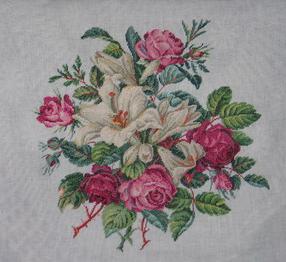 букет с лилиями. мамины вышивки