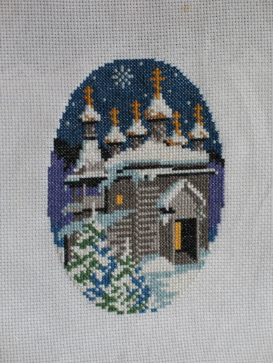 овал-зима. мамины вышивки