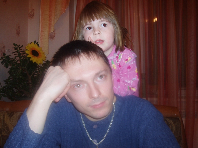 Варя с папой. Зима 2006