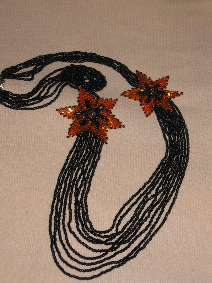 Колье 'Звезды'. Бисероплетение