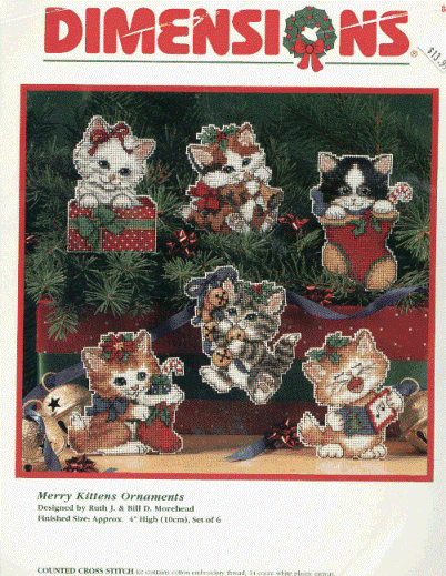 plastik, 08519 merry kittens ornament. plastik