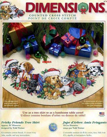 Dimensions_-_Friski Friends tree skirt.jpg. Tree skirts