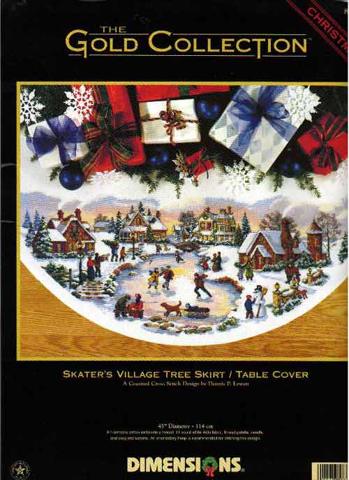 Dimensions_-_Skaters village tree skirt.jpg. Tree skirts