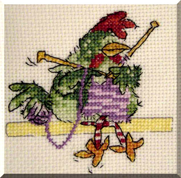 kura maniaczka. Haft krzyżykowy