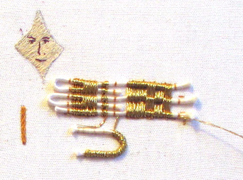 Шитьё по верёвочке. Золотное шитье