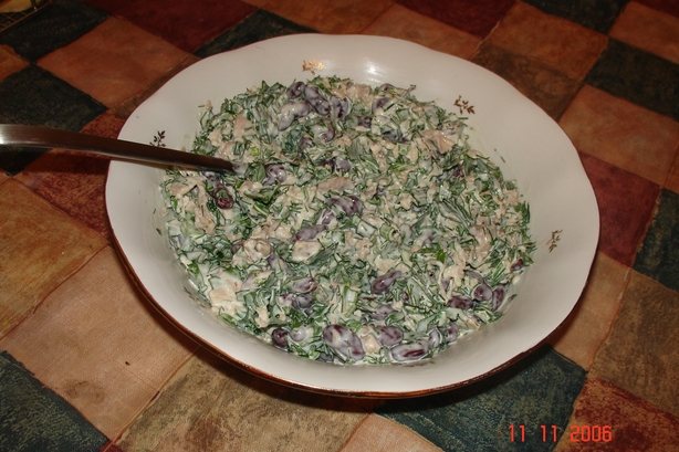 салат с фасолью и курицей. салаты и закуски