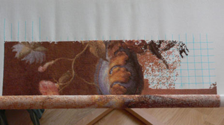 Цветы в голубой вазе (процесс)