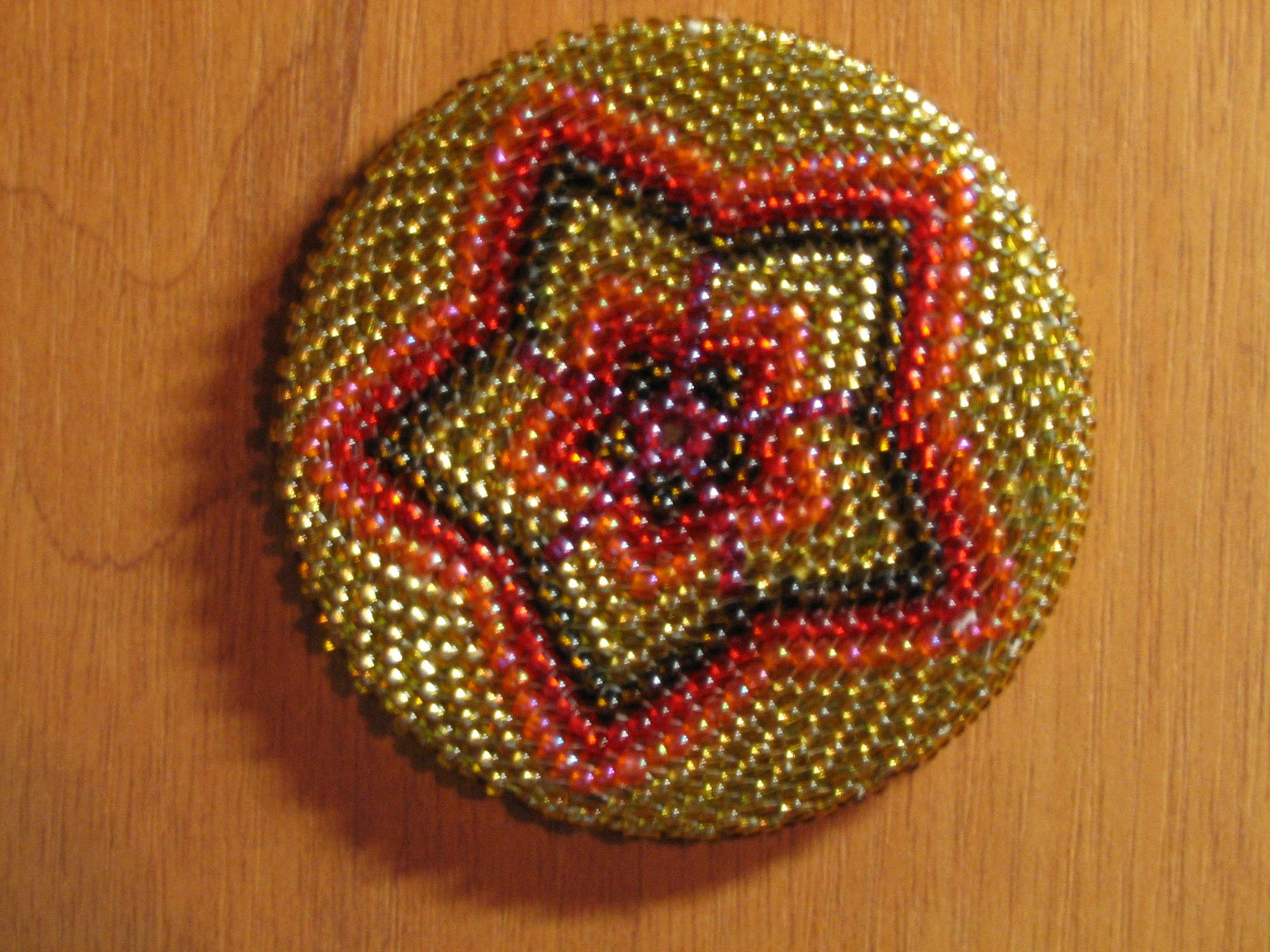 оплетеное зеркальце. Бисер