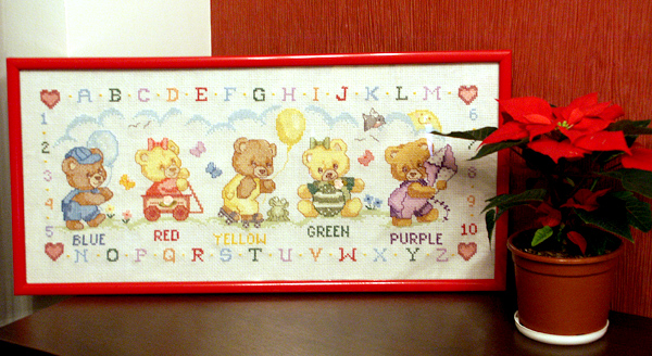 Английский алфавит с мишками. Мои вышивки