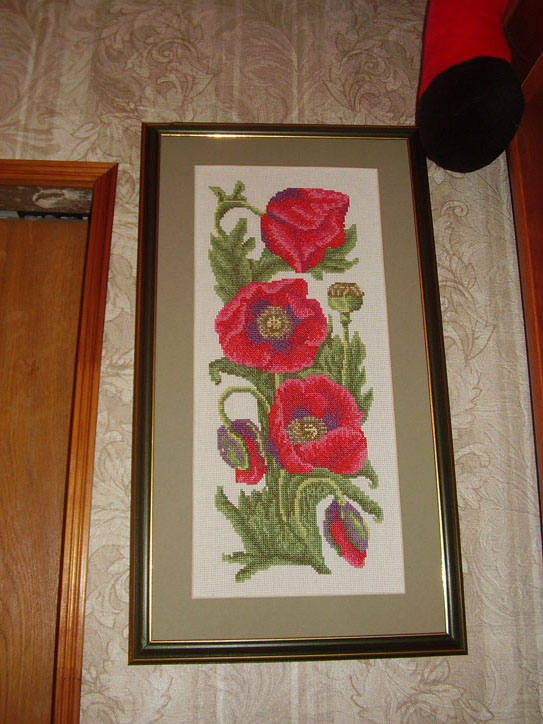 Маки,  дизайн Твайлис 'Золотое Руно'. Немного вышивки :))