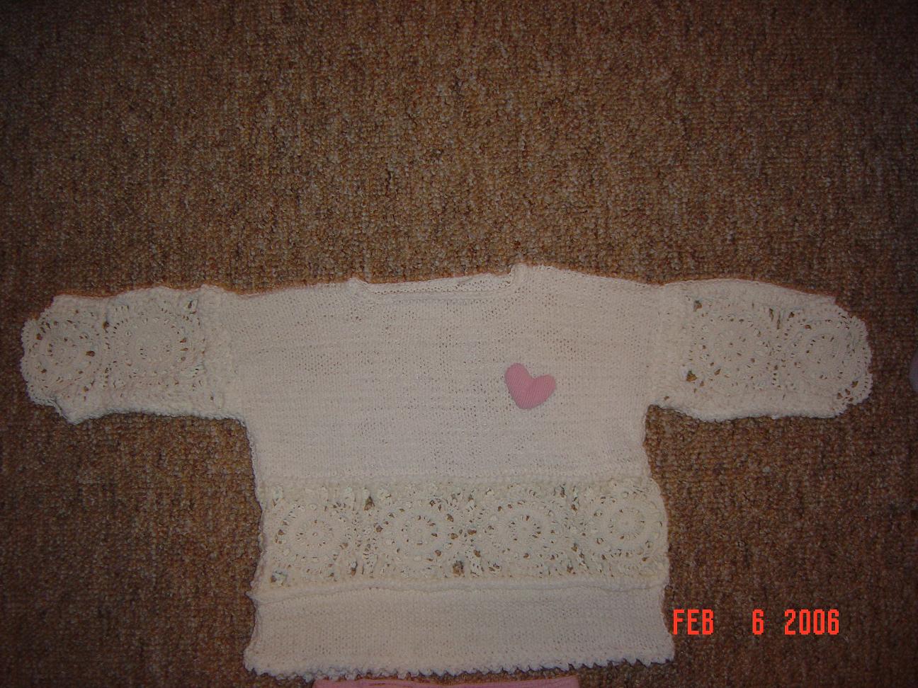 топик от розового костюма. Вязание