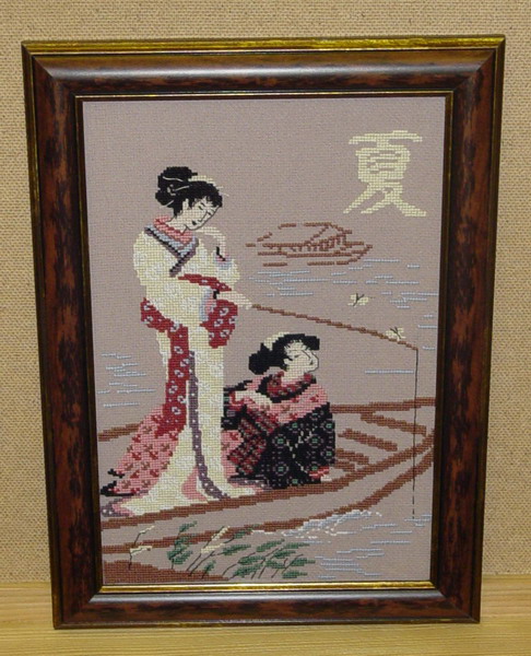 Японки в лодочке от 'Риолис'. Вышивка крестиком