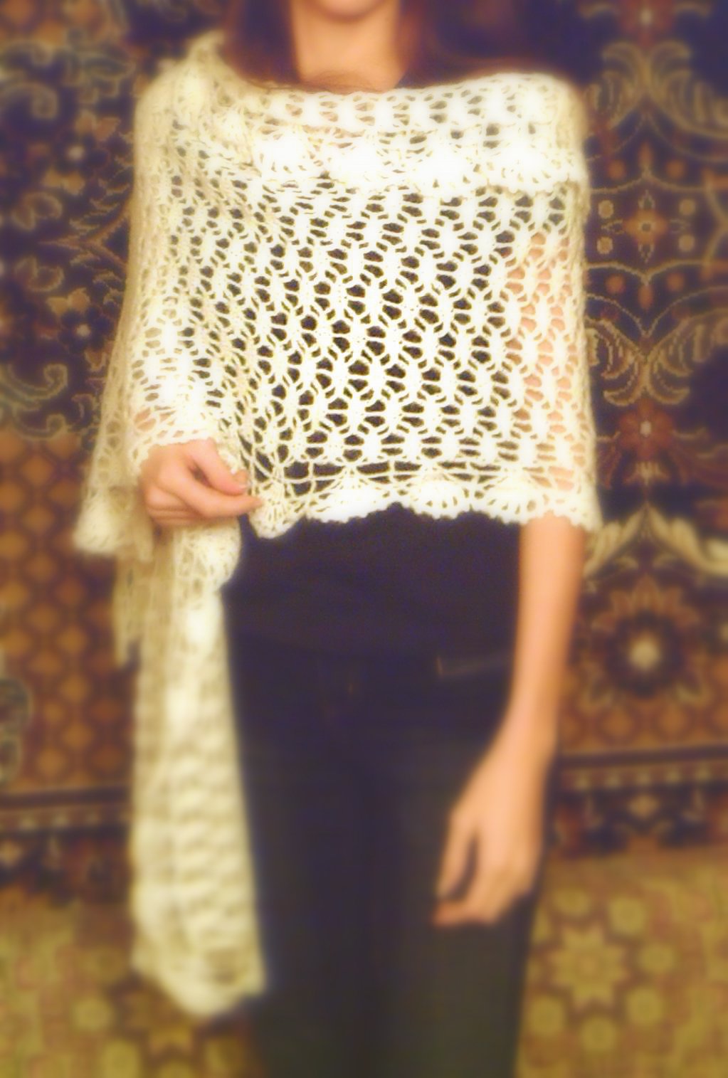 палантин из 'Рафа'. мое вязание