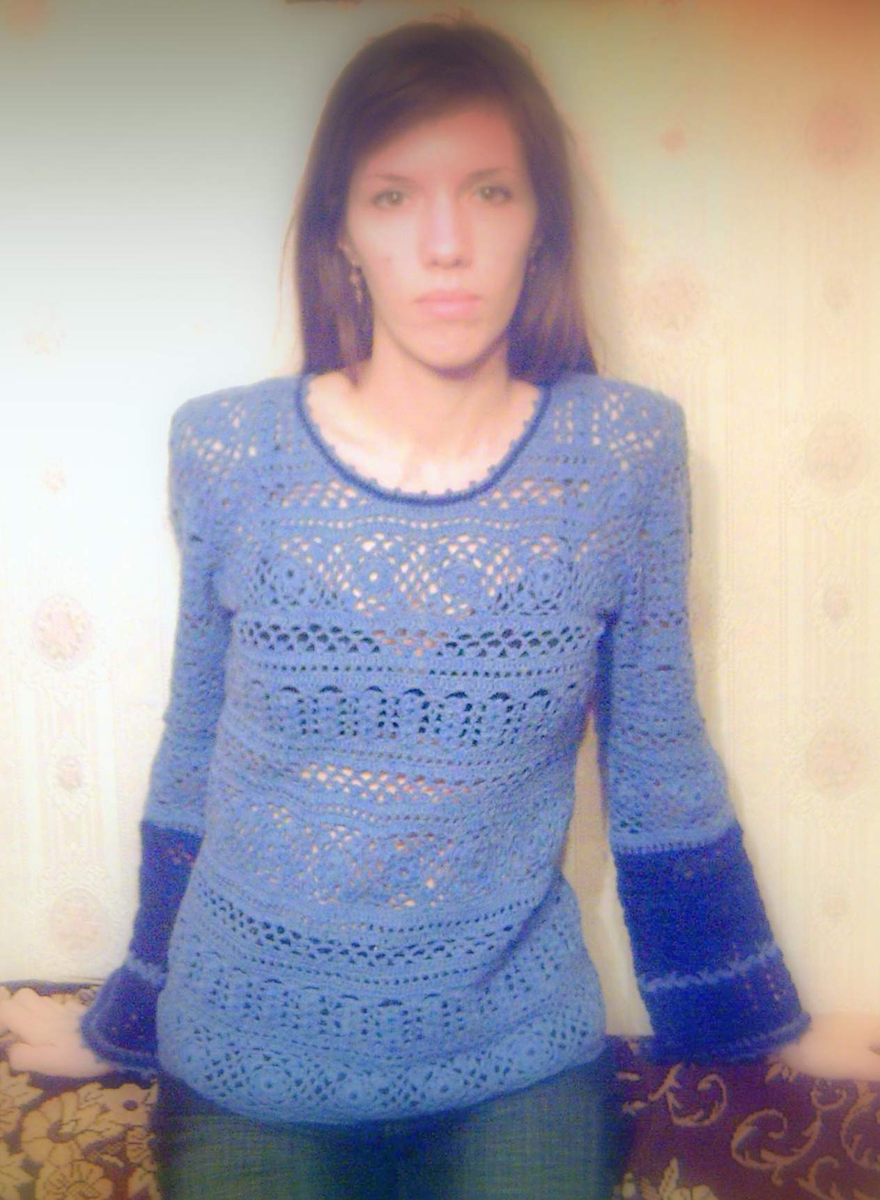 полушерсть в бобинах . мое вязание