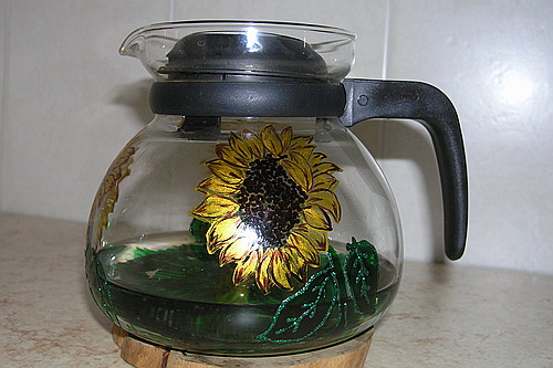 чайник для воды. Роспись стекла