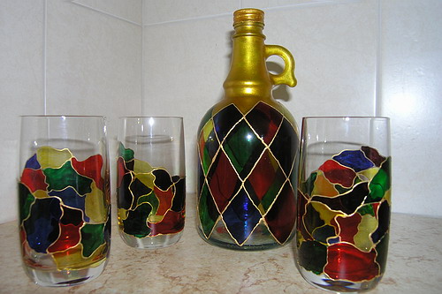 Стаканы (набор). Роспись стекла