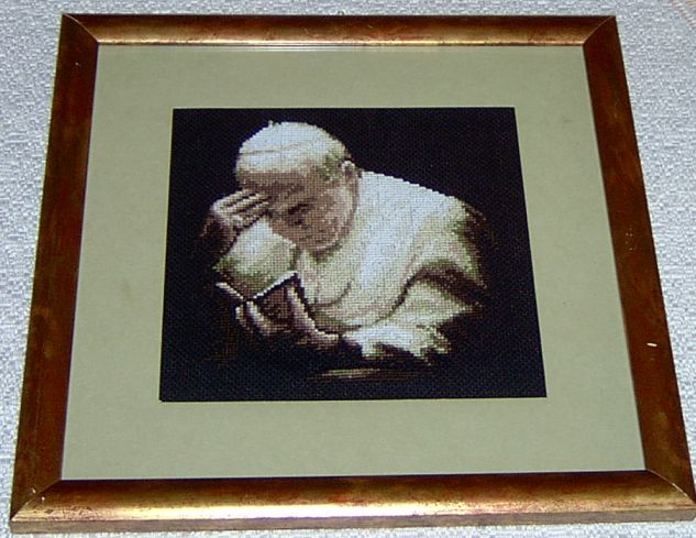 'Modlitwa papieża'. Haft krzyżykowy