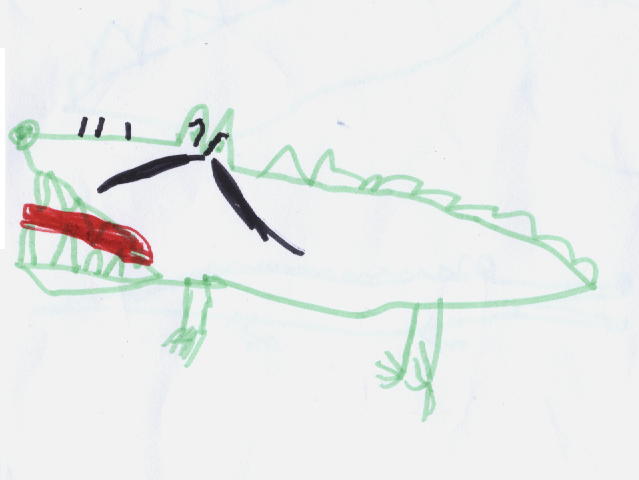 Крокодил тик-так. Рисунки Артёма 