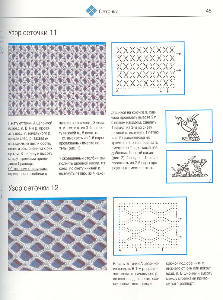Узор сетка спицами схемы. Узор крючком с раппортом 4 петли. Узор сетка крючком схемы и описание. Книги по вязанию крючком с узорами. Узор сетка крючком с описанием.