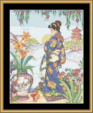 Girl with Fan . Mystic stitch (i have)