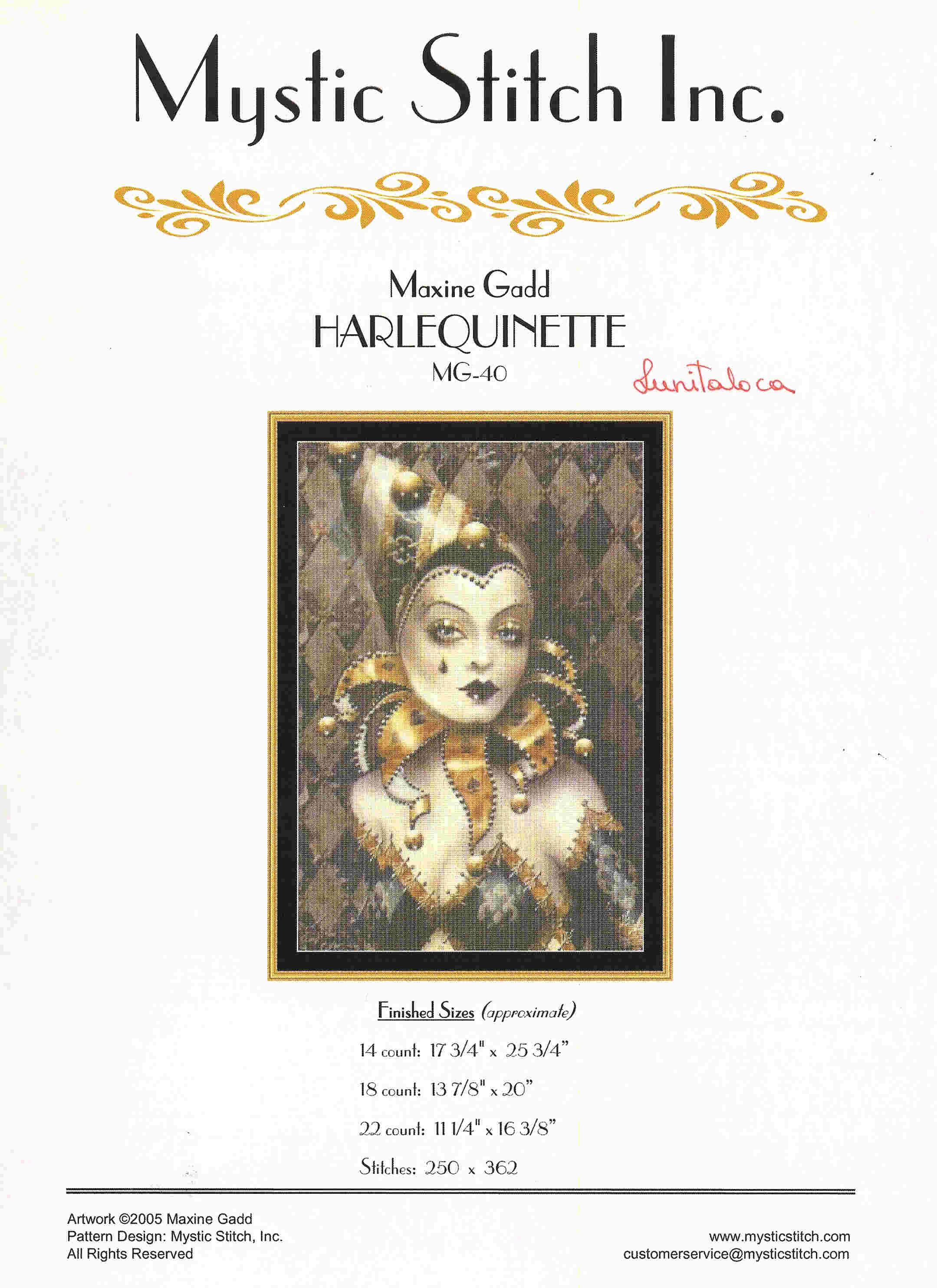 Harlequinette . Mystic stitch (i have)