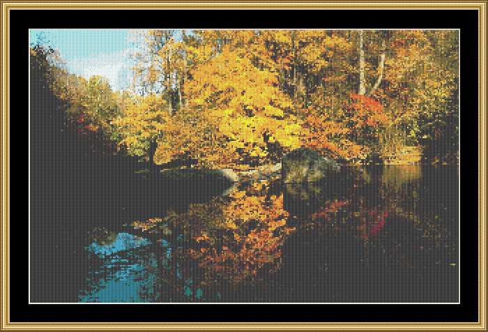lake reflections. Mystic stitch (i have)