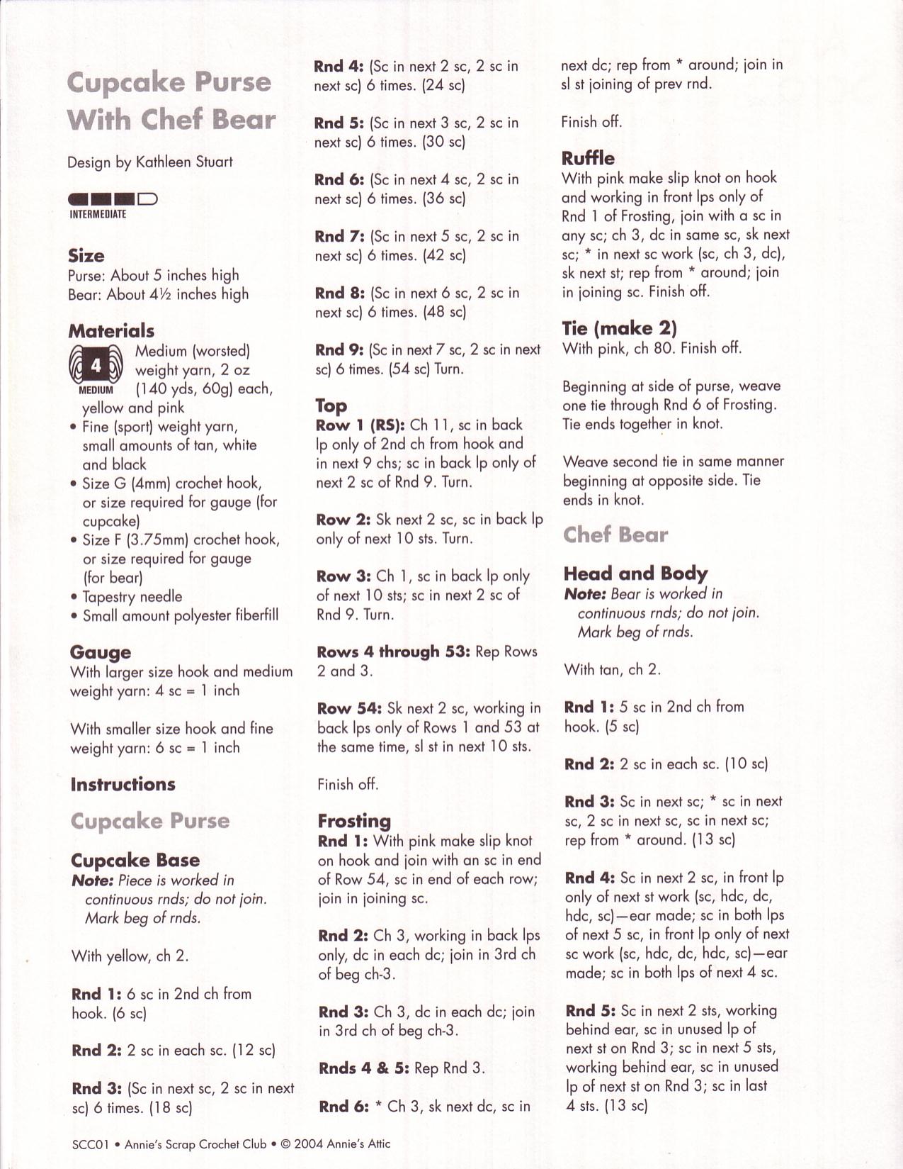 Cupcake Purse with Chef Bear -2. 5.5 Мишки-малышки 