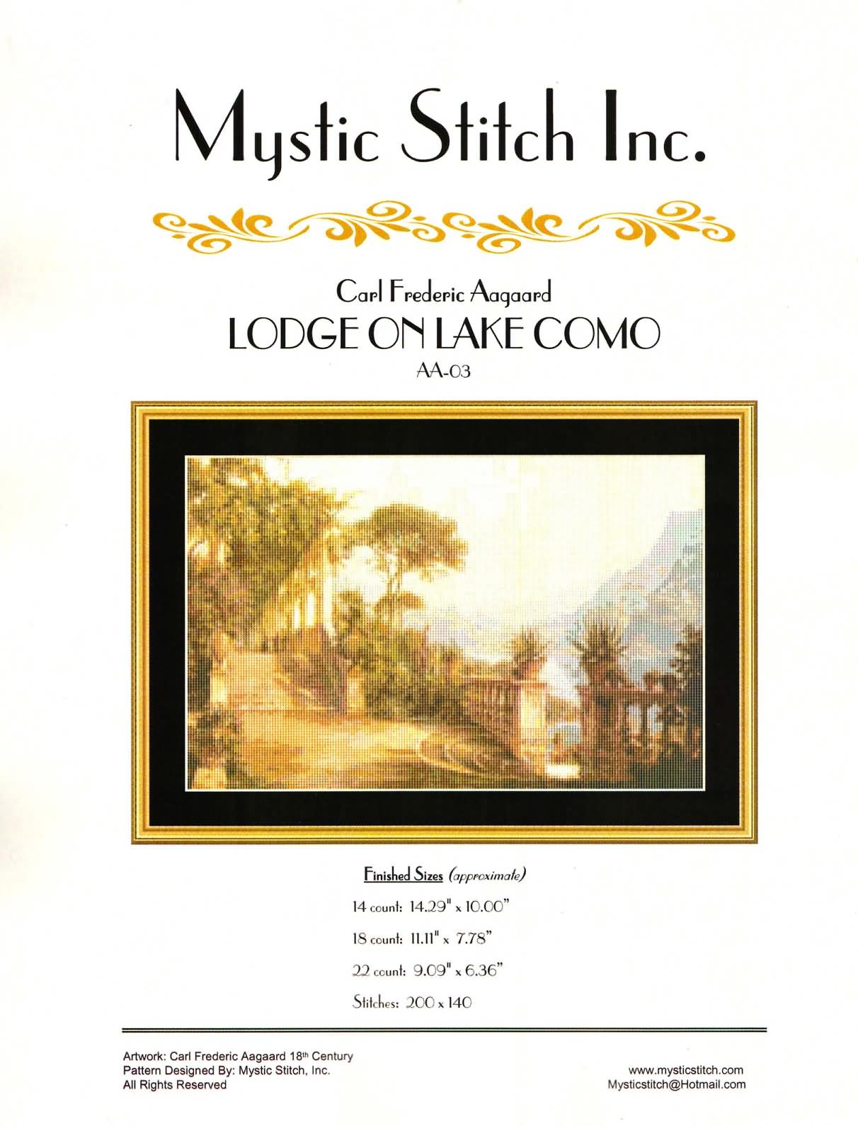 Lodge on Lake Como. Mystic stitch (i have)