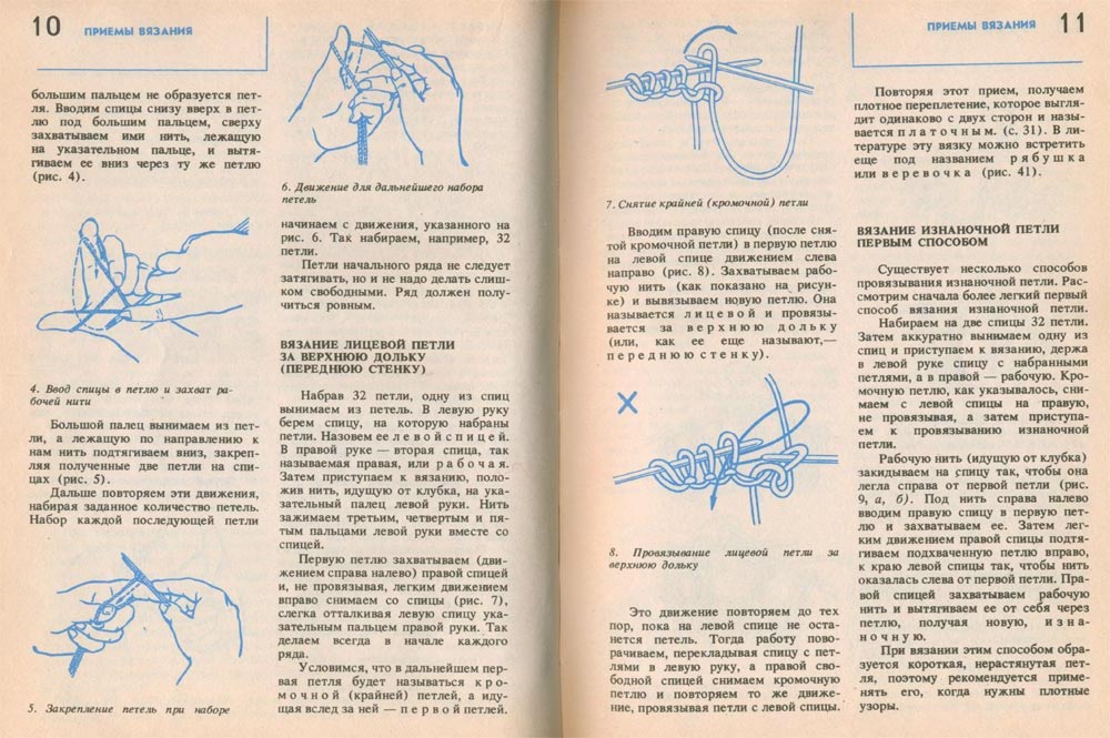 приемы вязания