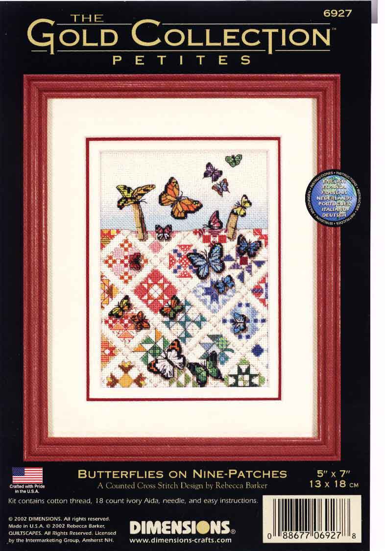 6927 Dimensions_-_Butterflies on nine-patches. Dimensions petites
