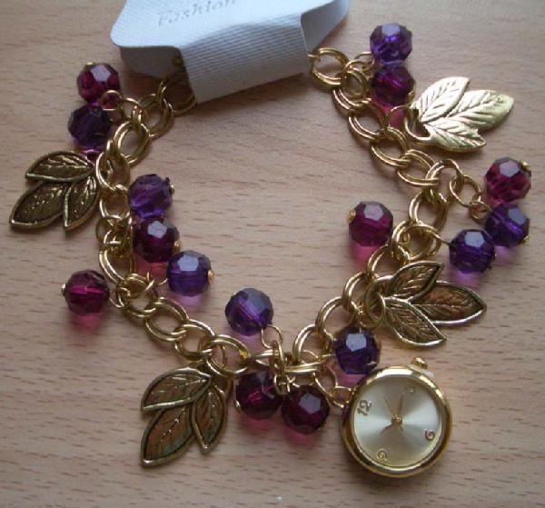 15.браслет-часы фиолетовые. БИЖУ