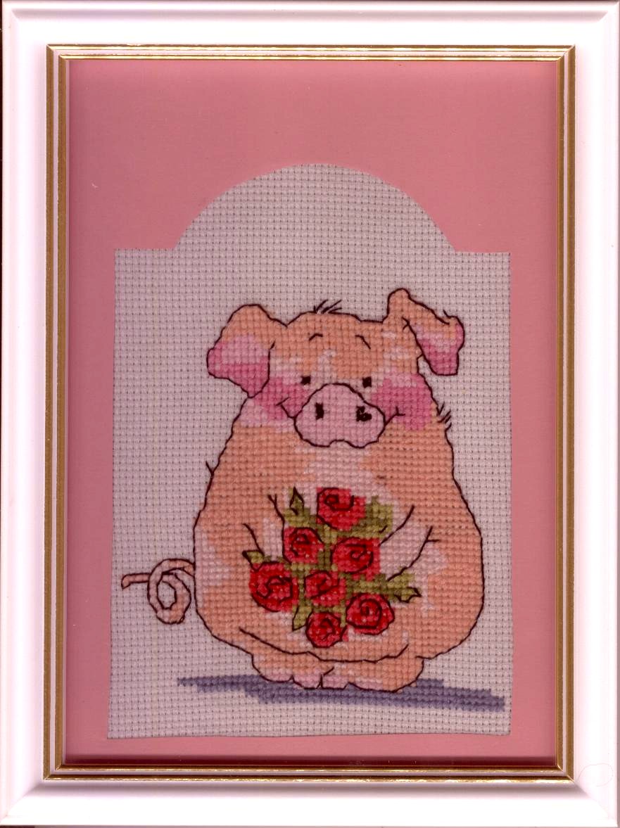 Розовый свин. Мои вышивки