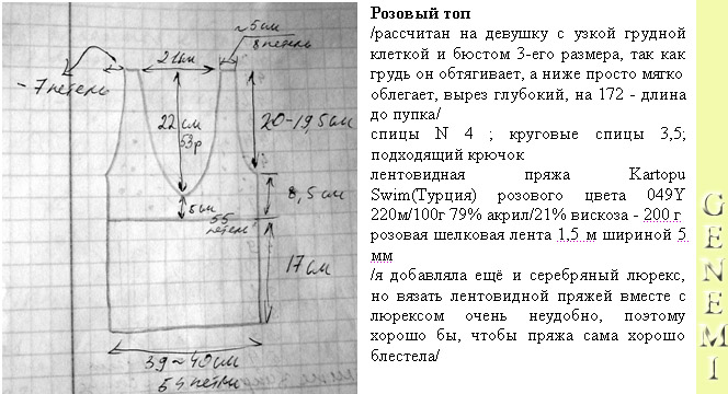 Описание - розовый топ