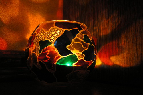 ваза. Роспись стекла