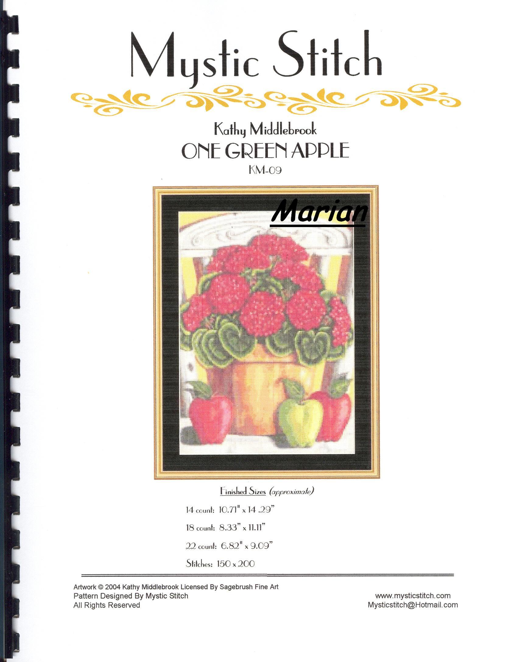 one green apple. Mystic stitch (i have)