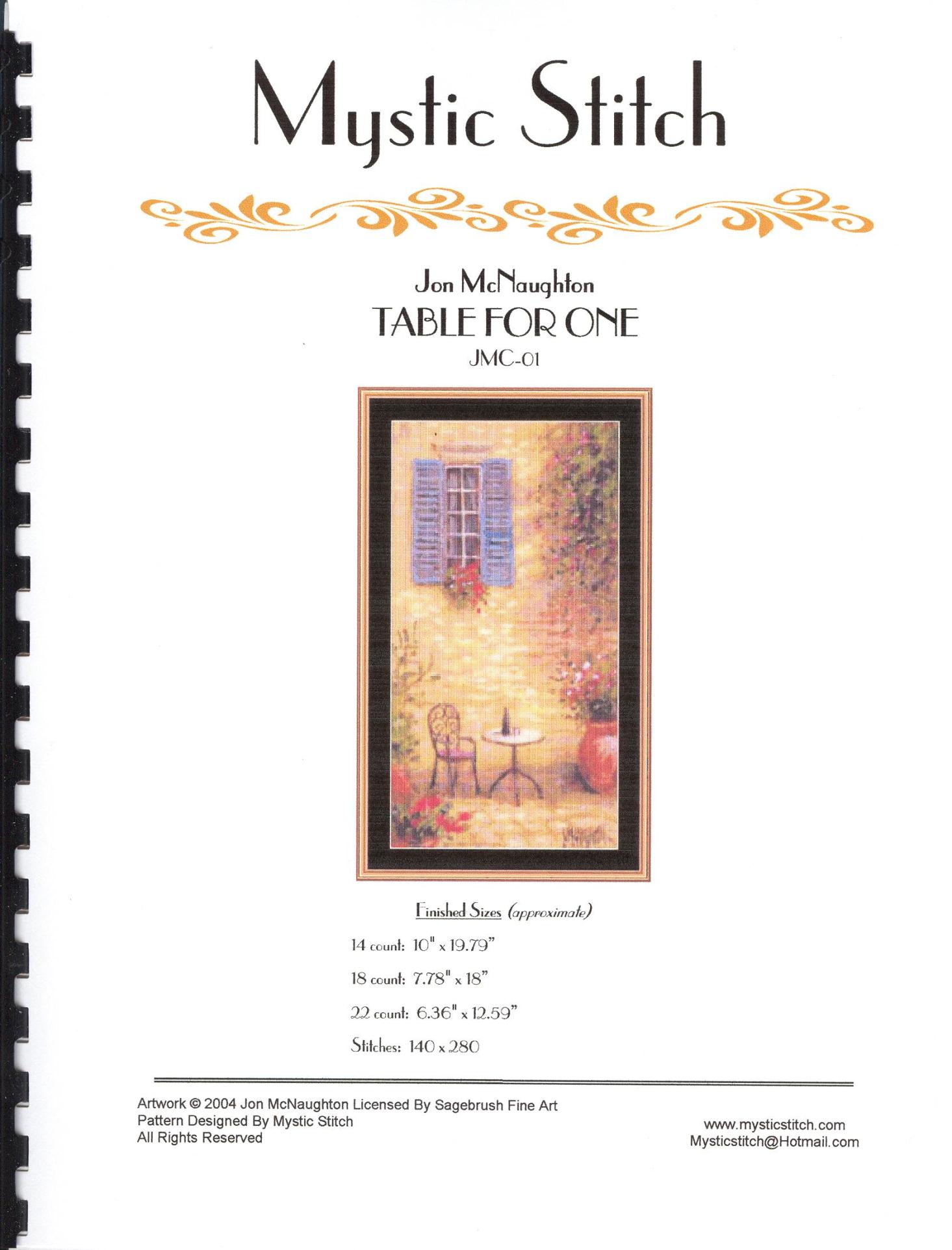 table for one. Mystic stitch (i have)