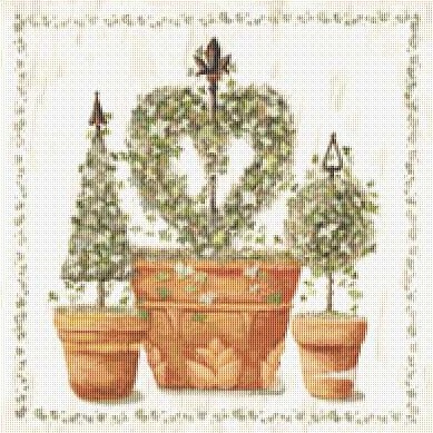 Three Topiaries. Mystic stitch (i have)