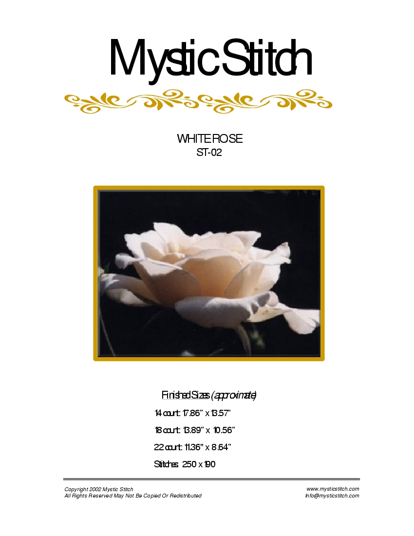 white rose. Mystic stitch (i have)