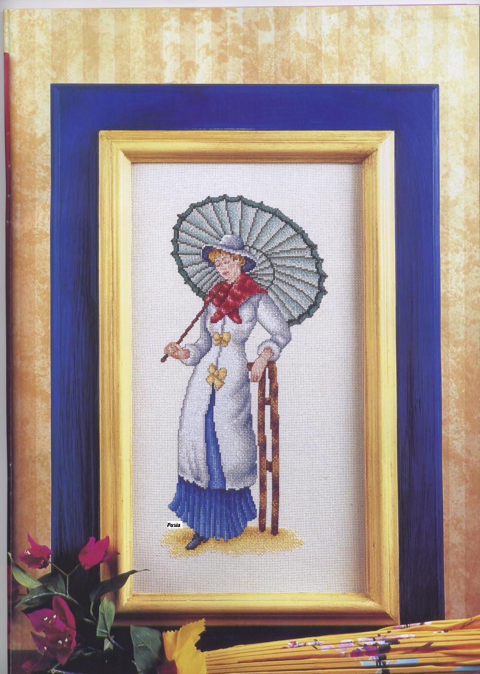 Lady with white umbrella. Lady with white umbrella