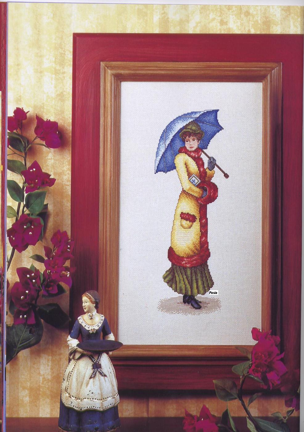 Lady with blue umbrella. Lady with blue umbrella