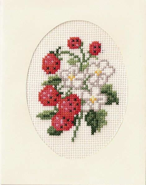 'Poziomki'. Haft krzyżykowy